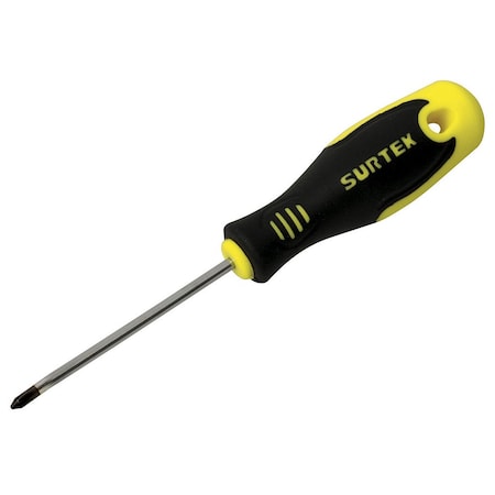 Surtek Bi-material mini screwdriver round shank Phillips No 0 1/8x2 1/2 in. D242